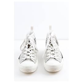 Dior-High leather sneakers-White