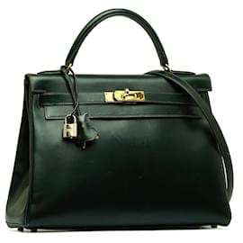Hermès-HERMES Handbags Kelly-Green