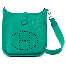 Hermès Borse HERMES Mini Evelyne Verde