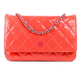 Chanel-CHANEL Handtaschen Geldbörse mit Kette Zeitlos/klassisch-Pink