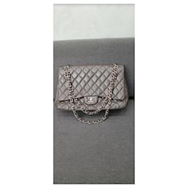 Chantal Thomass-Chanel Brown Quilted Leather Jumbo Classic Single Flap Bag-Brown
