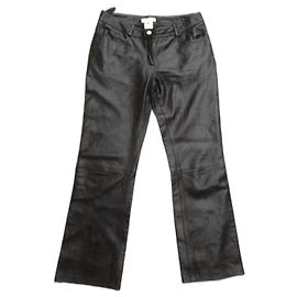 Lederhose von Céline, Größe 40. Dunkelbraun