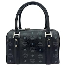 MCM-MCM handbag Boston Bag One Pocket Black Bag Heritage Tote Logo-Black