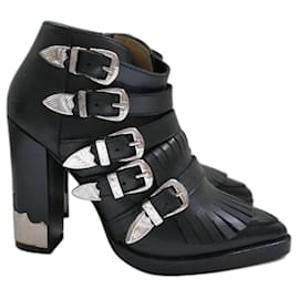 Toga Pulla multi strap ankle boots Black