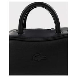 Lacoste-Leather shoulder handbag-Black