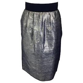 Autre Marque-Dolce & Gabbana Silver / Gold Metallic Lurex Skirt-Metallic