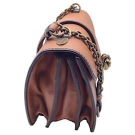Autre Marque-Bottega Veneta Light Calvados Brown City Knot Leather Chain Shoulder Bag-Brown
