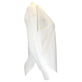 Autre Marque-Brunello Cucinelli Bianco / Camicia in cotone abbottonata con dettagli in rilievo e gioielli in argento-Bianco