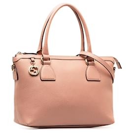 Gucci-Bolso satchel Charmy de cuero rosa de Gucci-Rosa