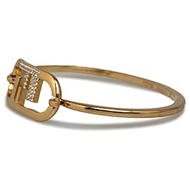 Fendi-Fendi Gold Crystal O'Lock Bracelet-Golden