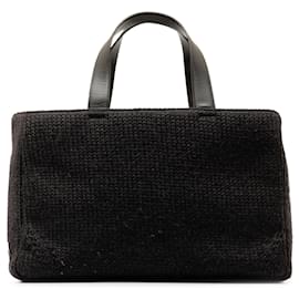 Prada-Prada Black Wool Tote Bag-Black