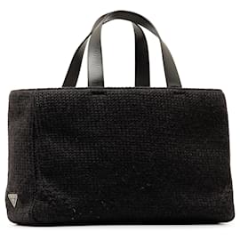 Prada-Prada Black Wool Tote Bag-Black