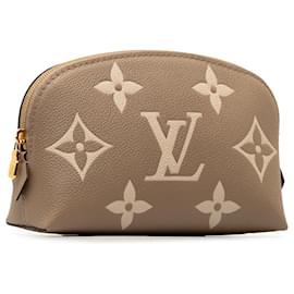 Louis Vuitton-Louis Vuitton Brown Monogram Empreinte Giant Bicolor Cosmetic Pouch-Brown