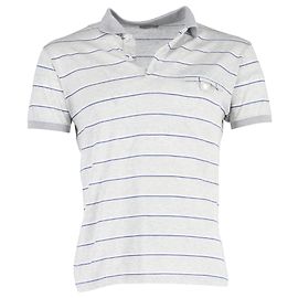 Polo rayé Dior en coton gris Marron