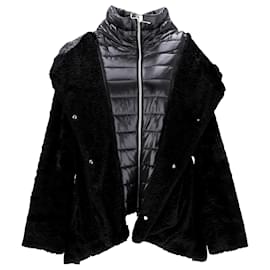 Herno-Herno Donna Short Faux-fur Padded Coat in Black Viscose-Black
