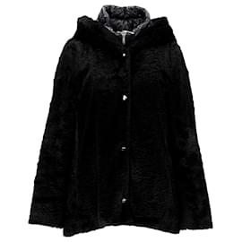 Herno-Herno Donna Short Faux-fur Padded Coat in Black Viscose-Black