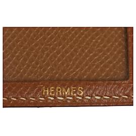 Hermès-Hermes Leather Pass Case Mini Leather Card Case in Good condition-Other