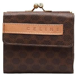 Céline-Celine Macadam Clasp Compact Wallet Canvas Short Wallet in Good condition-Other