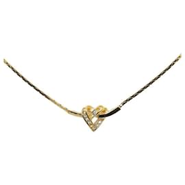 Dior-Dior Rhinestone Heart Necklace Metal Necklace in Good condition-Other