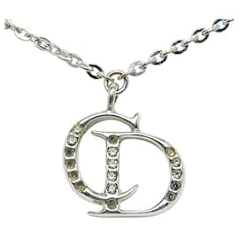 Dior-Dior CD Logo Rhinestone Necklace Metal Necklace in Fair condition-Other
