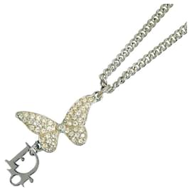 Dior-Dior Rhinestone Butterfly Pendant Necklace Metal Necklace in Good condition-Other
