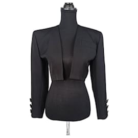 Yves Saint Laurent-Bolero negro elegante YSL Variación vintage-Negro