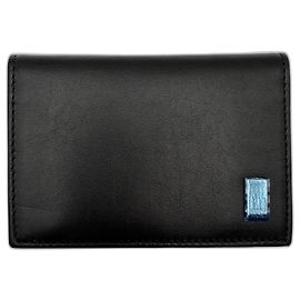 Alfred Dunhill Dunhill smooth black leather card holder/business card holder Black