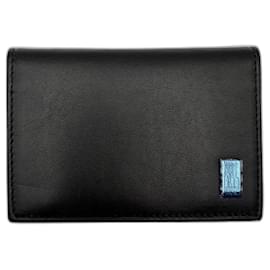 Alfred Dunhill-Dunhill smooth black leather card holder/business card holder-Black