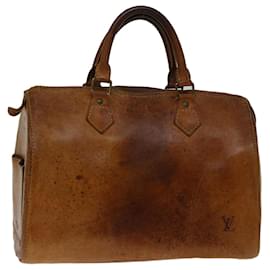 Louis Vuitton-LOUIS VUITTON Nomad Leather Speedy 30 Hand Bag Beige M85392 LV Auth 69301-Beige
