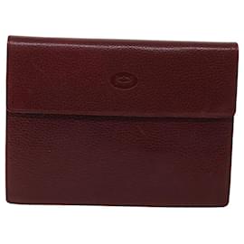 Cartier-CARTIER Multi Case Wallet Leather Bordeaux Wine Red Auth bs12862-Other