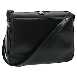 Gucci-GUCCI Shoulder Bag Leather Black Auth ti1581-Black