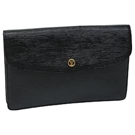 Louis Vuitton-LOUIS VUITTON Epi Montaigne 27 Clutch Bag Black M52652 LV Auth ep3726-Black