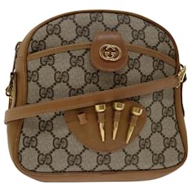 Gucci-GUCCI GG Supreme Shoulder Bag PVC Beige Auth yk11326-Beige