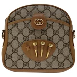 Gucci-GUCCI GG Supreme Shoulder Bag PVC Beige Auth yk11326-Beige