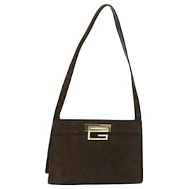 Gucci-GUCCI Shoulder Bag Suede Brown 001 0406 1864 Auth ep3837-Brown