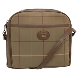 Autre Marque-Burberrys Nova Check Shoulder Bag Canvas Beige Auth 69572-Beige