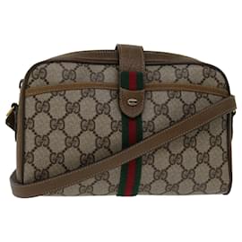 Gucci-Bolsa de ombro GUCCI GG Supreme Web Sherry Line PVC Bege 89 02 055 Auth yk11327-Bege