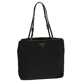 Prada-PRADA Hand Bag Nylon Black Auth 69379-Black