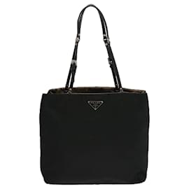 Prada-PRADA Hand Bag Nylon Black Auth 69379-Black