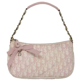 Christian Dior-Christian Dior Romantic Shoulder Bag PVC Pink White Auth 69252-Pink,White