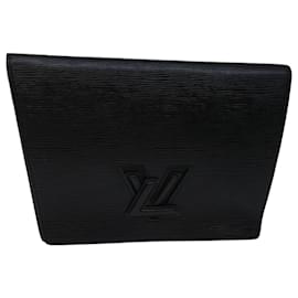 Louis Vuitton-LOUIS VUITTON Pochette Epi Trapèze Noir M80165 Auth LV 68800-Noir