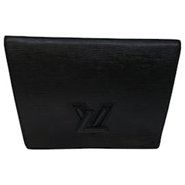 Louis Vuitton-LOUIS VUITTON Epi Trapeze Clutch Bag Black M80165 LV Auth 68800-Black