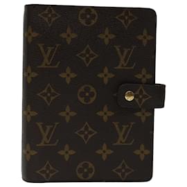 Louis Vuitton-LOUIS VUITTON Monogramm Agenda MM Tagesplaner Cover R20105 LV Auth 69109-Monogramm