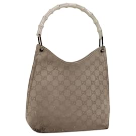 Gucci-Borsa a tracolla GUCCI in tela di bambù GG Grigia 001 2058 3007 auth 69361-Marrone