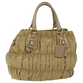 Prada-Borsa a mano Prada in nylon 2modo Beige Auth bs13154-Beige