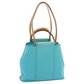 Hermès-HERMES Kabak Elan PM Hand Bag Canvas 2way Light Blue Auth 69117-Light blue