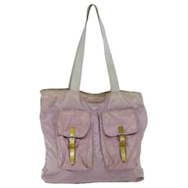 Prada-Prada Tote Bag Nylon Rosa Auth 69661-Rosa