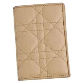 Dior-Leather card holder-Beige