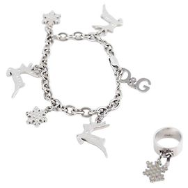 Dolce & Gabbana Conjunto pulseira e anel em prata Prata