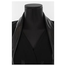 Dior-Jaqueta de couro de barra-Preto